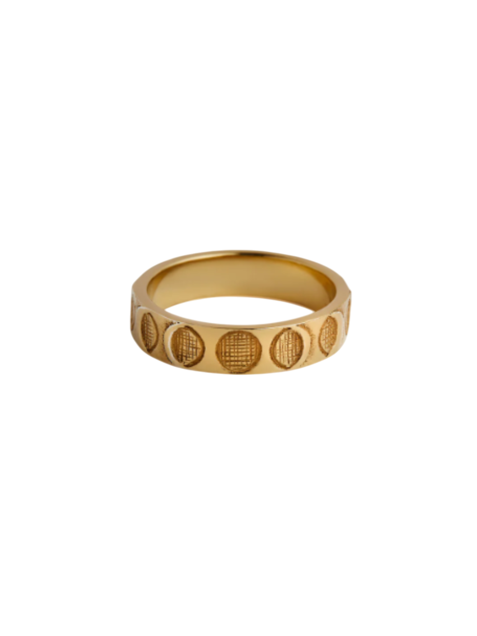 Moon phases band ring gold